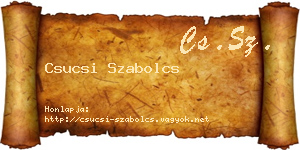 Csucsi Szabolcs névjegykártya