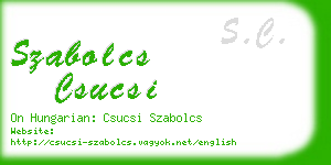 szabolcs csucsi business card